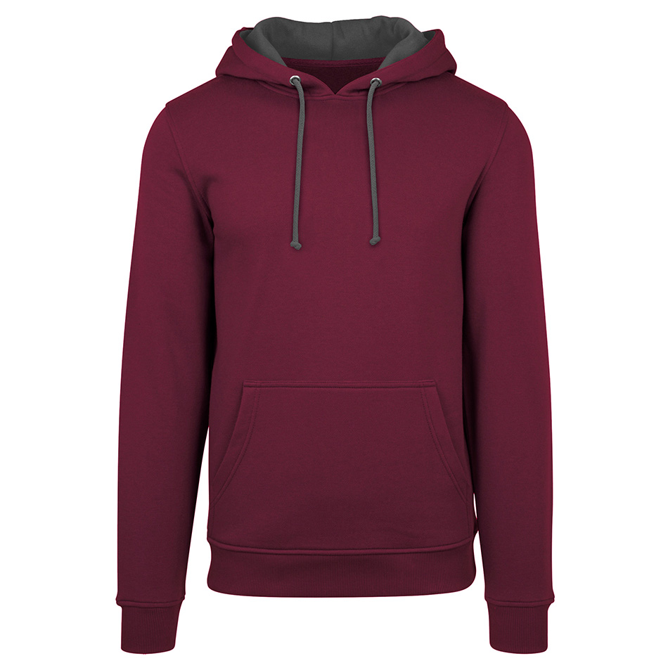 Sweat bicolore personnalisé burgundy-charcoal