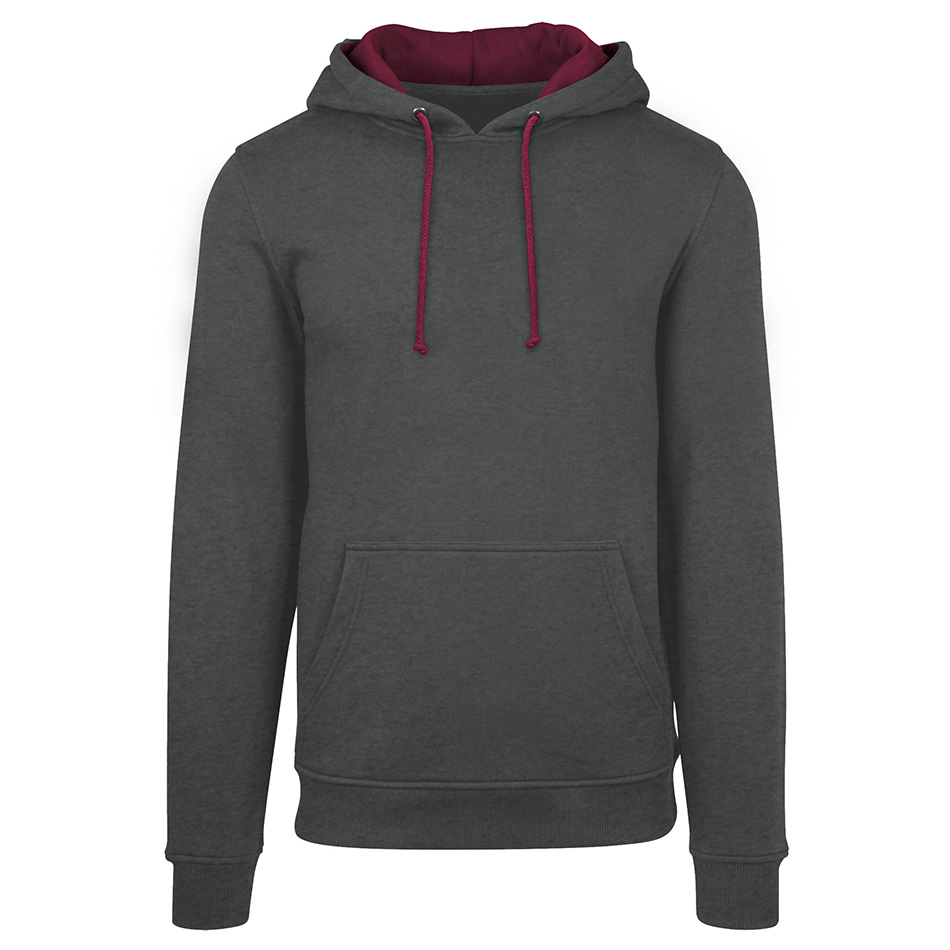 Sweat bicolore personnalisé charcoal-burgundy