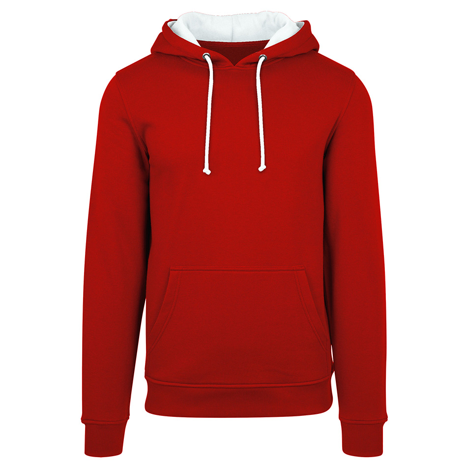 Sweat bicolore personnalisé fire-red-artic-white