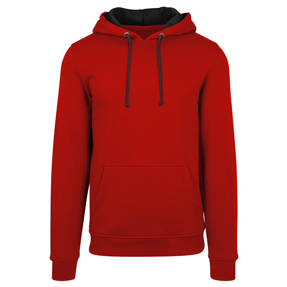 Sweat bicolore personnalisé fire-red-jet-black