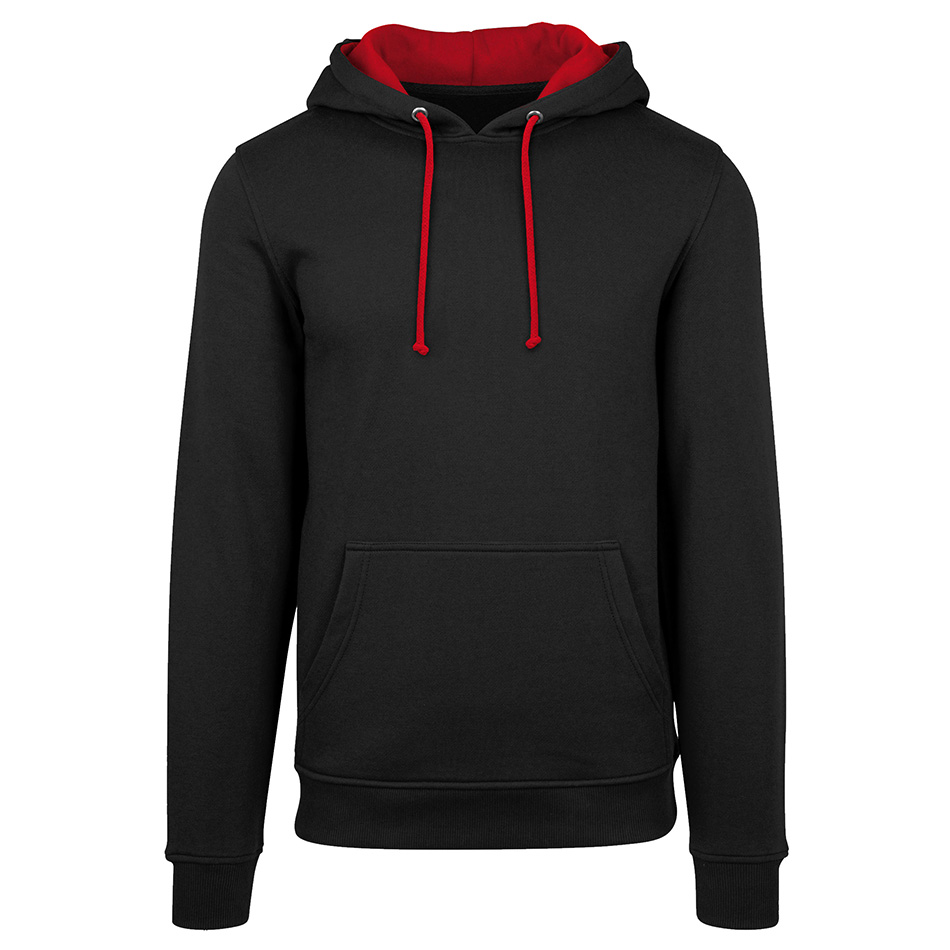 Sweat bicolore personnalisé jet-black-fire-red