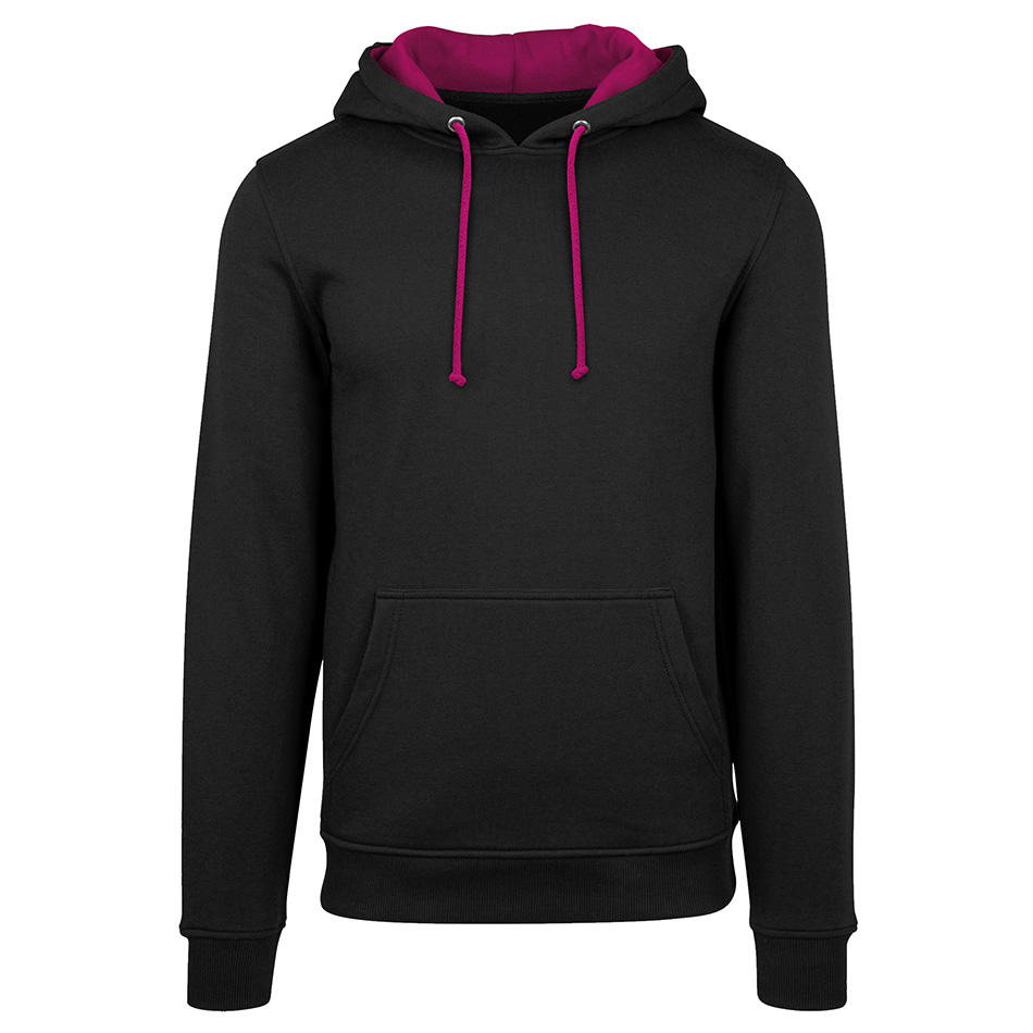 Sweat bicolore personnalisé jet-black-hot-pink