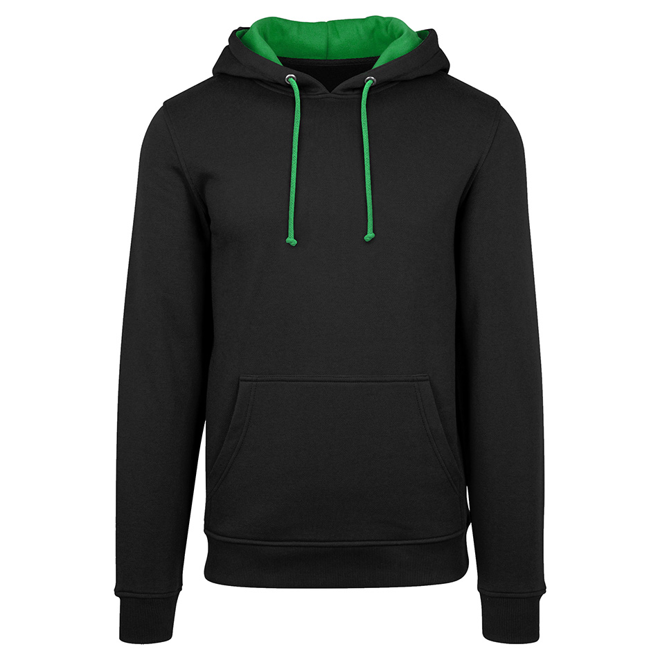 Sweat bicolore personnalisé jet-black-kelly-green