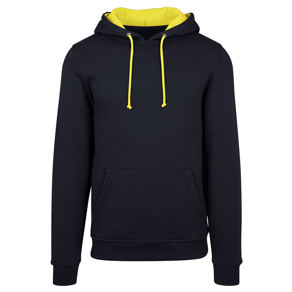 Sweat bicolore personnalisé oxford-navy-sun-yellow