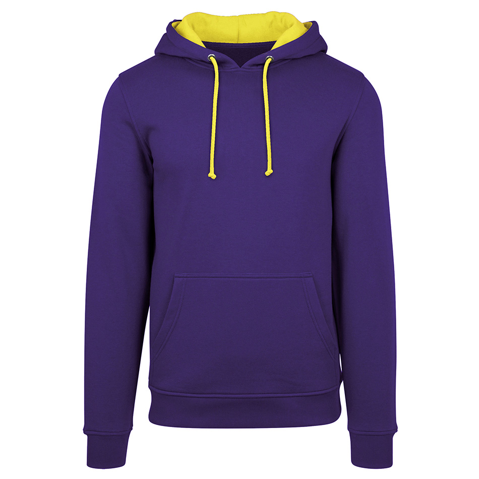 Sweat bicolore personnalisé purple-sun-yellow