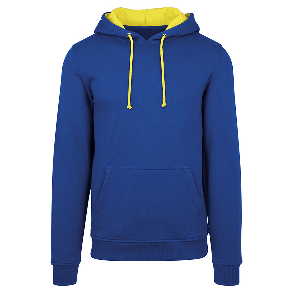 Sweat bicolore personnalisé royal-blue-sun-yellow