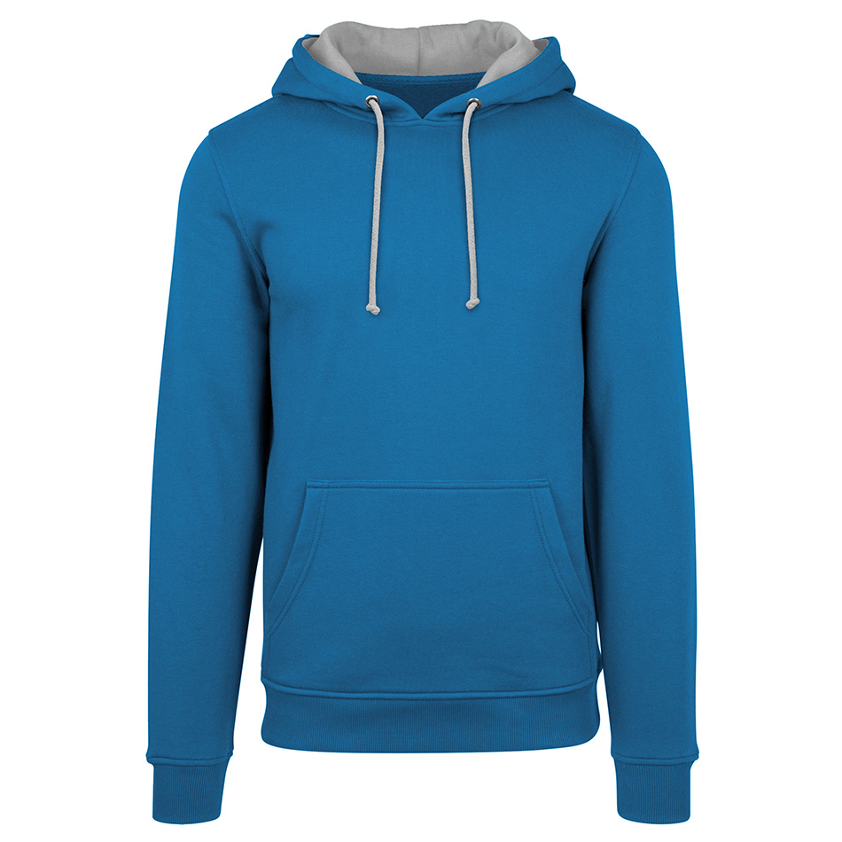 Sweat bicolore personnalisé sapphire-blue-heather-grey