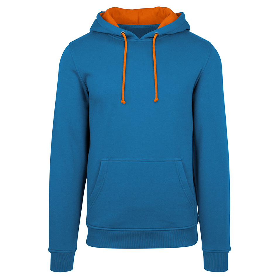 Sweat bicolore personnalisé sapphire-blue-orange-crush