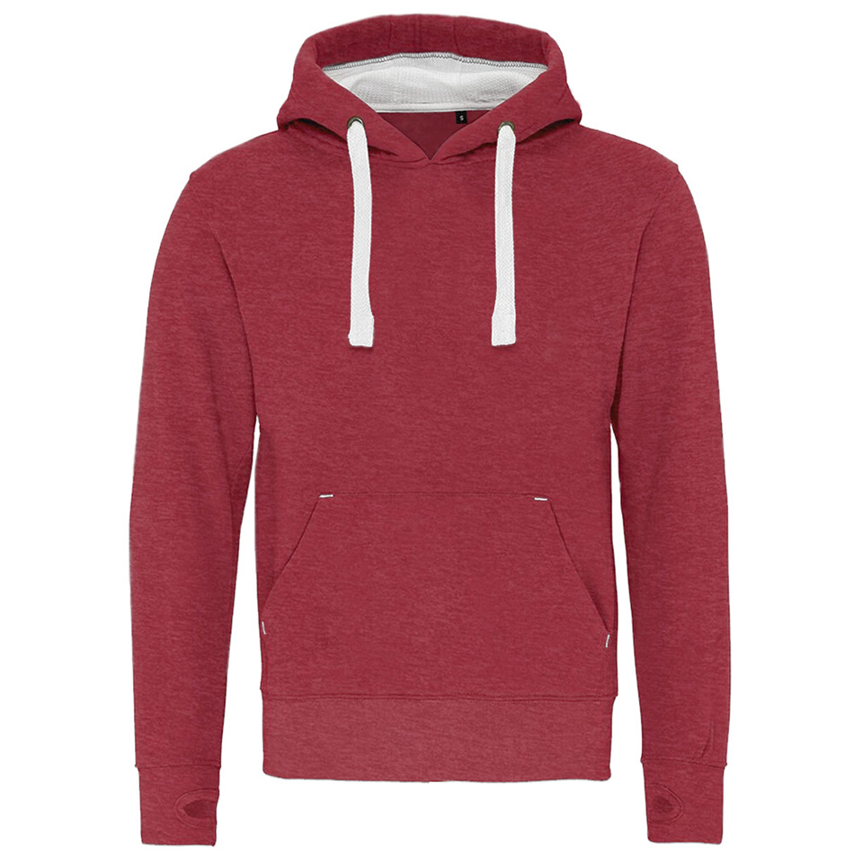 sweat à capuche personnalisable en polycoton burgundy-winemelange-white-orchid