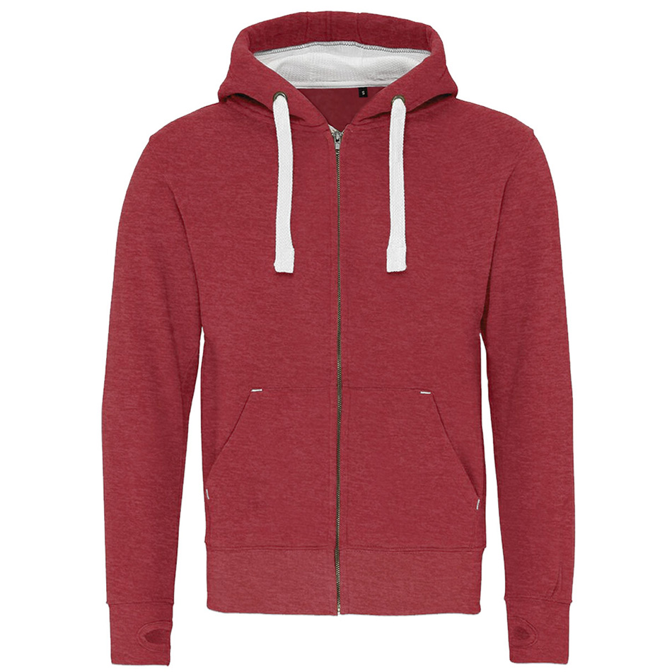 Veste à capuche personnalisable polycoton burgundy-winemelange-white-orchid