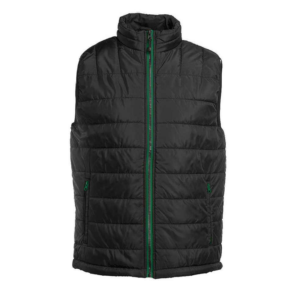 Doudoune sans manches bicolore personnalisable black-kelly-green