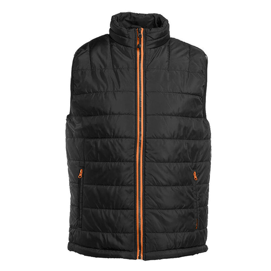 Doudoune sans manches bicolore personnalisable black-orange