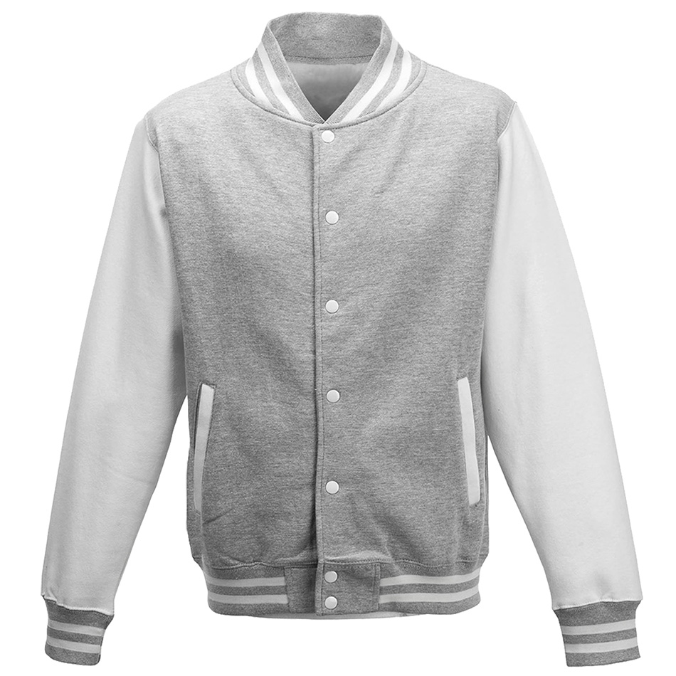 Veste teddy personnalisée heather-grey-artic-white