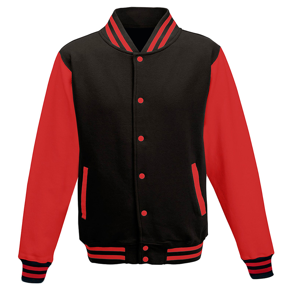 Veste teddy personnalisée jet-black-fire-red