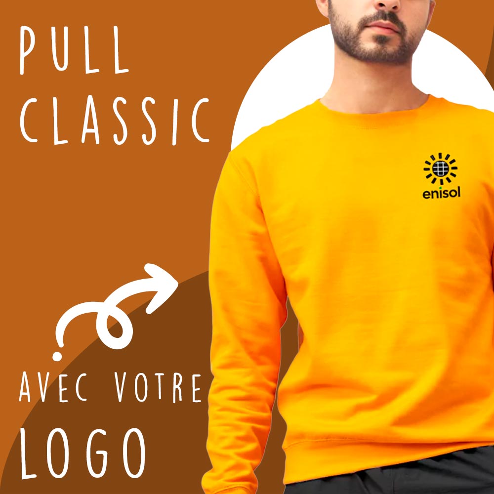 Pull Classic personnalisable avec logo, idéal pour un look intemporel et confortable
