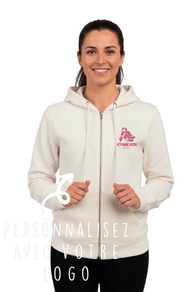personnalisez votre sweat zippé pour octobre rose